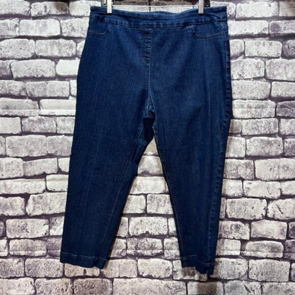 Soft Surroundings Blue Pull On Crop Pants Size L